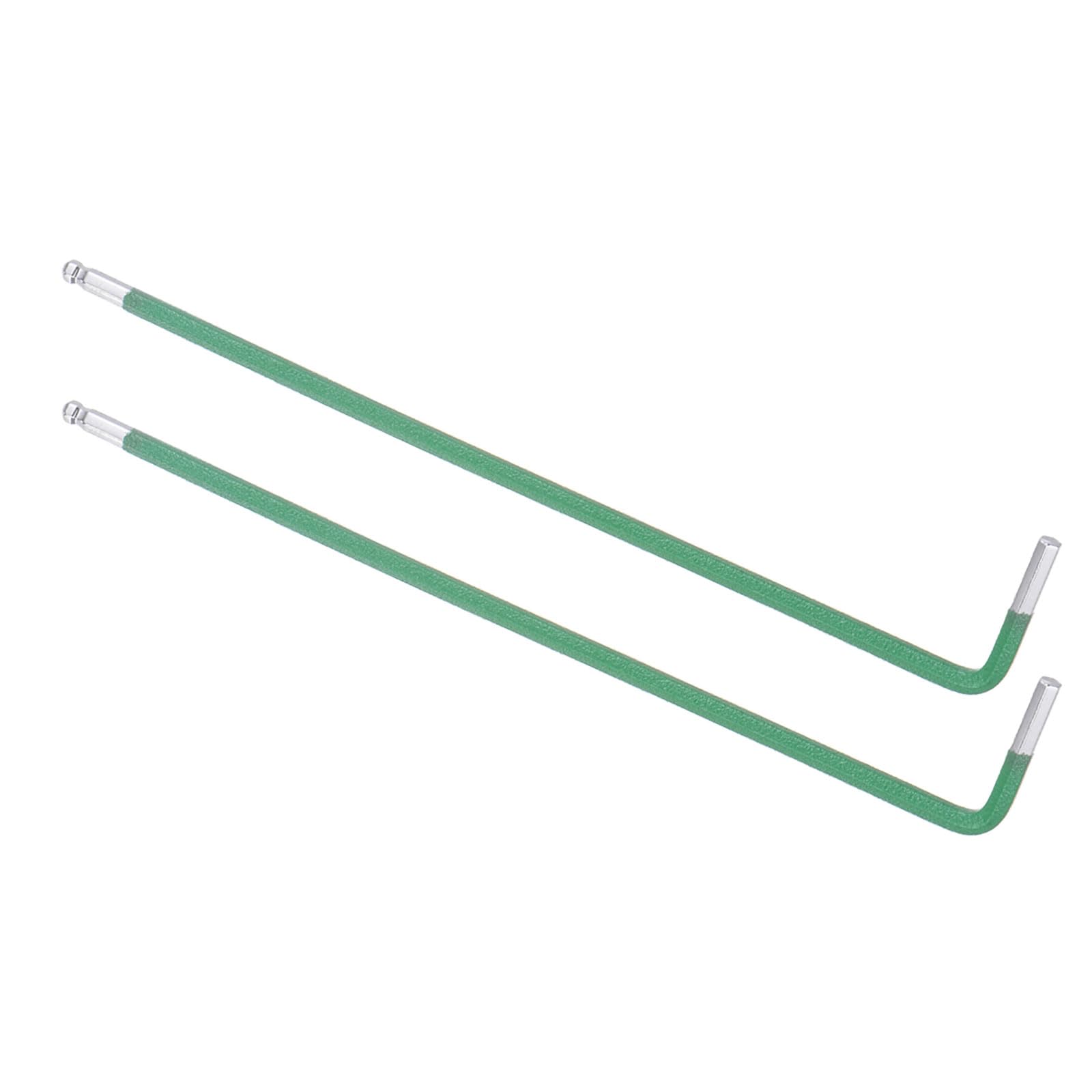CoCud L-Handle Ball End Hex Key Wrench, 2.5mm Metric, S2 Steel L-Shape Long Arm Hexagon Head Spanner Green - (Applications: for Home Repair and Mechanical Maintenance), 2-Pieces