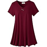 LARACE Plus Size Tops for Womens T Shirts Button Down Summer Clothes Short Sleeve Tunics Casual V Neck Blouses