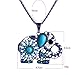 LUREME Pave Crystal and Bead Elephant Silver Tone Pendant Necklace for Women Teen Girls 01001603-1