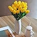 SHINE-CO LIGHTING Artificial Tulips 10Pcs Real Touch Fake Tulips PU Flower Arrangement Bouquets for Home Party Decoration (Yellow)