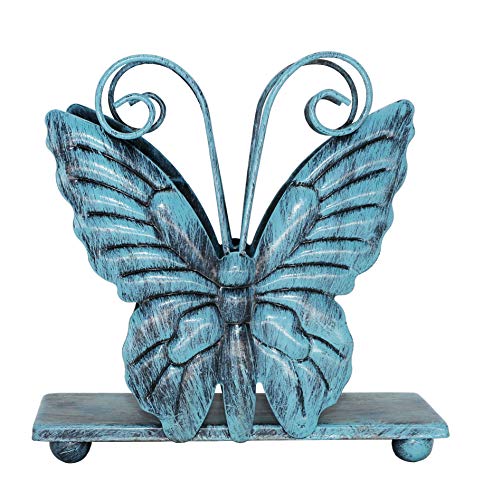 Owlgift Metal Butterfly Shaped Napkin Holder, Tabletop Paper Towel Dispenser, w/Freestanding Tissue Stand, Storage,Turquoise - Thumbnail 2