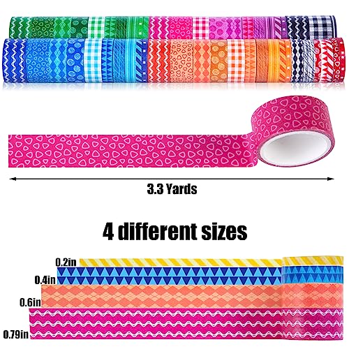 Shindel Washi Tape Set, 50 Rolls Craft Tapes Decorative Tape Adhesive Masking Tape for Scrapbooking Supplies DIY Crafts Bullet Journals 4 Different Size