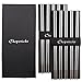 Devico 10 Pairs Premium Quality Metal Chopsticks 18/10 Stainless Steel, Reusable Dishwasher-safe, Lightweight 9.45 Inches Length, Chopstick Set