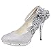 getmorebeauty Women's Glitter Sequins Strappy Closed Toes Dress Wedding Shoes