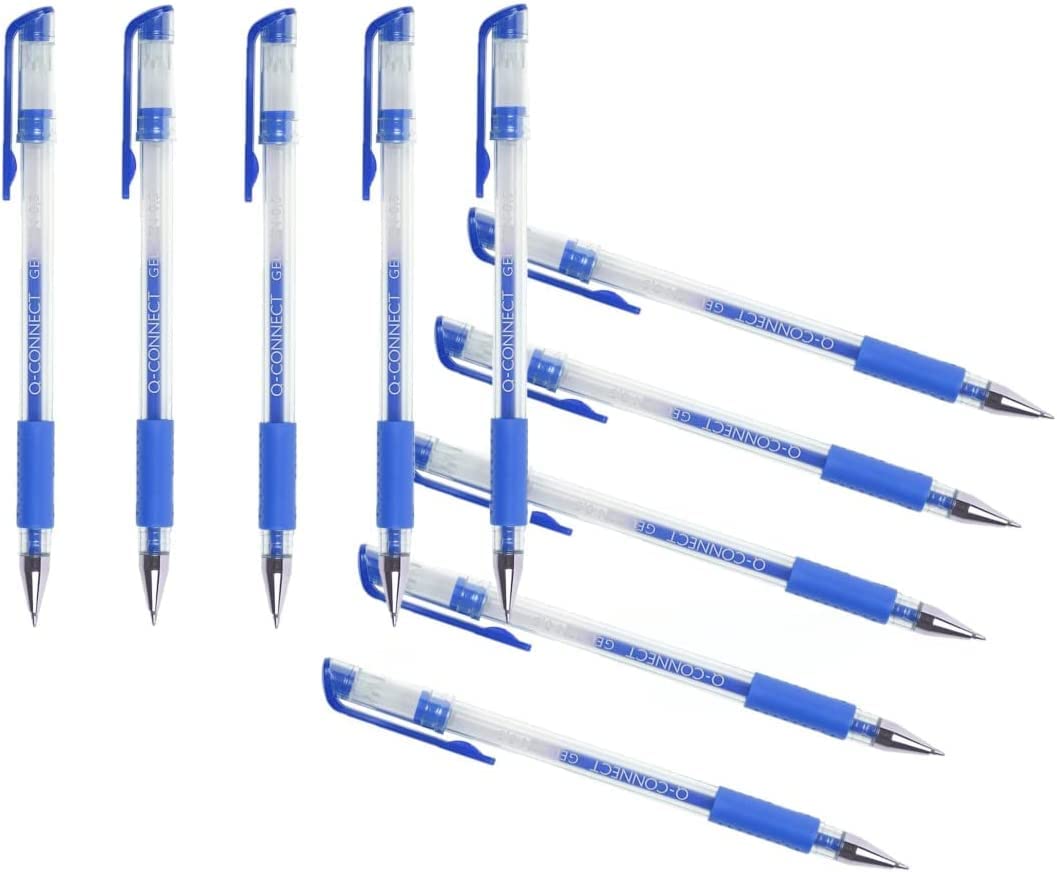 Q-Connect Gel Rollerball Pen Medium Blue (Pack of 10)