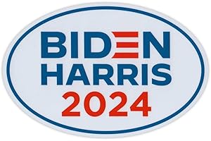 CRAZY NOVELTY GUY Oval Campaign Magnet, Joe Biden and Kamala Harris 2024 Logo Magnet, 6" x 4" Magnetic Bumper Sticker