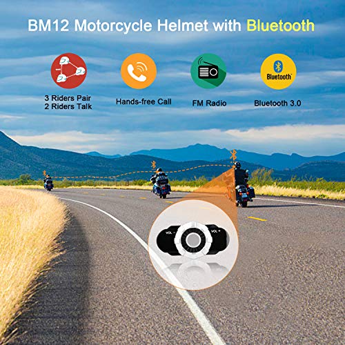 FreedConn Bluetooth Motorcycle Helmet DOT Full Face Bluetooth Helmets Motorcycle (MultiColor