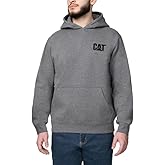 CAT Caterpillar Men's Trademark Hoodies with Embroidered Front Logo (US, Alpha, Large, Regular, Regular, Gray)