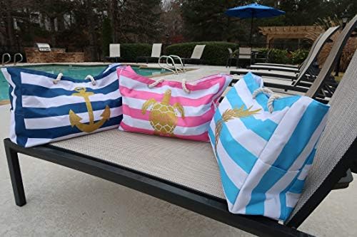 Beach Bag XL, Waterproof Lining, Travel Tote Bag, Zipper Closure, Inner Pockets 5 Beach Bag XL, Waterproof Lining, Travel Tote Bag, Zipper Closure, Inner Pockets