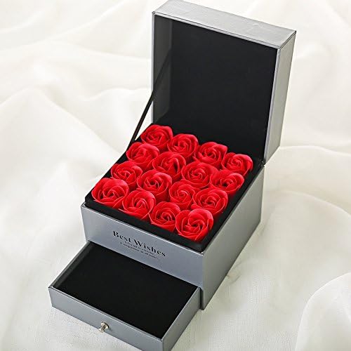 Haihuic Rose Flower Gift Box with 16 Roses and Drawer, Girlfriend/Wife/Women Valentine's Day Birthday Anniversary Pres