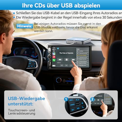 External Car CD Player with Anti Skip Function and AUX