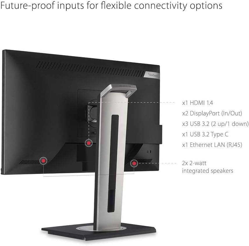 ViewSonic VG2456 24 Inch 1080p Monitor with USB 3.2 Type C Docking Built-in Gigabit Ethernet and 40 Degree Tilt Ergonomics for Home and Office: Computers & Accessories