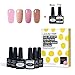 Lagunamoon Gel Nail Polish Set Soak Off UV LED Gel Nail Colours and Gel Base Coat No Wipe Top Coat Nail Polish
