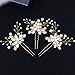 Fairy Moda Gold Leaf Bridal Hair Pins Bohemian Wedding Hair Piece Jewelry Updo Accessories ( Set of 3 )