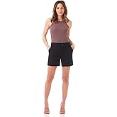 Rekucci Women's Ease into Comfort Pull-On 5 Inch Inseam Casual Stretch Short