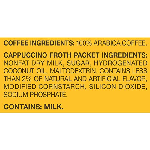 GEVALIA CAPPUCCINO K-CUP COFFEE PODS WITH FROTH PACKETS (6 PODS AND FROTH PACKETS)