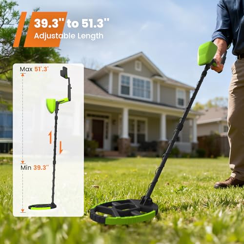 GoGonova Metal Detector for Adults & Kids, Kids Metal Detector, Waterproof Metal Detectors with High Accuracy Lightweight 8" Search Coil, All Metal & Disc Modes for Junior & Youth Gold Detector