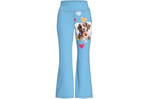 Tutolipy Girls' Athletic Leggings Bell Bottoms Kids Dance Running Yoga Pants High Waisted Workout Active Dance Tights