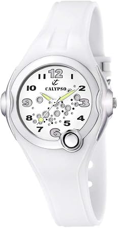 Calypso 5562/1 - Reloj Unisex de Cuarzo, Correa de Goma Color Blanco (con luz)