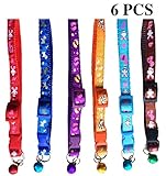 FUNPET 6 Pack Set Breakaway Cat Collar with Bell 8-11 Inch Color Random