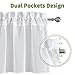 NICETOWN Bedroom Sheer Valances for Windows - Small Window Linen Look Semi Sheer Curtain Tiers for Kitchen/Cafe Store (White, 2 Panels Per Package, 55