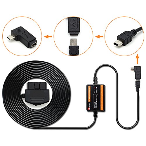 Click Here to See More Images junsun Dash Camera Vehicle Hard Wire with OBD Interface for Dash Cam Blackbox Video Recorder Over Current Protection