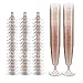 50 Plastic Rose Gold Glittered Champagne Flutes | 6 oz. Clear Hard Disposable Party & Wedding Cups | Premium Heavy Duty Fancy Toasting Glasses (50-Pack) Rose Gold Glitter by Bloomingoods