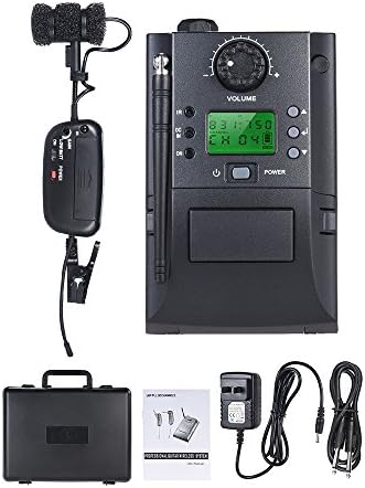 Professional UHF 32 Channels Musical Instrument Wireless Saxophone Microphone System with Transmitters & Recievers for Saxe French Horn Trumpet Trombone