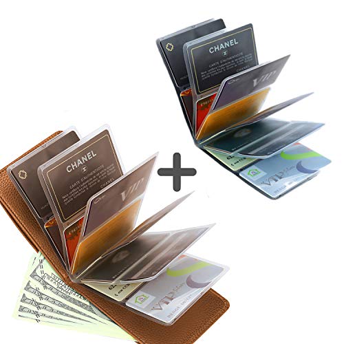 Napal Swiss Top Genuine Leather Amazing RFID Security Credit Card Holder Magic Slim Back Pocket Wallet for Men or Women (Crazy Horse Yellow)
