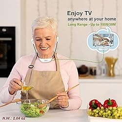 SIMOLIO 2.4G Analog Wireless TV Headsets with 100ft