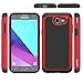 For Samsung Galaxy J3 Emerge / J3 Prime / J3 Mission / J3 Eclipse / J3 2017 / J3 Luna Pro / Sol 2 / Amp Prime 2 / Express Prime 2 Case, OEAGO Hybrid Dual Layer Defender Protective Case Cover (Red)