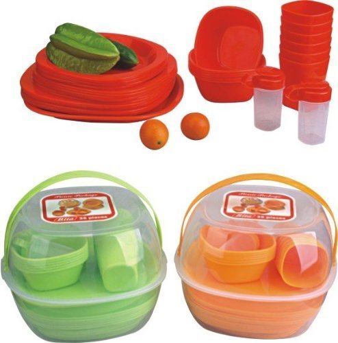 Viwares Picknick Geschirrset 33-teilig - Camping Geschirr Für 6 Personen BPA-frei