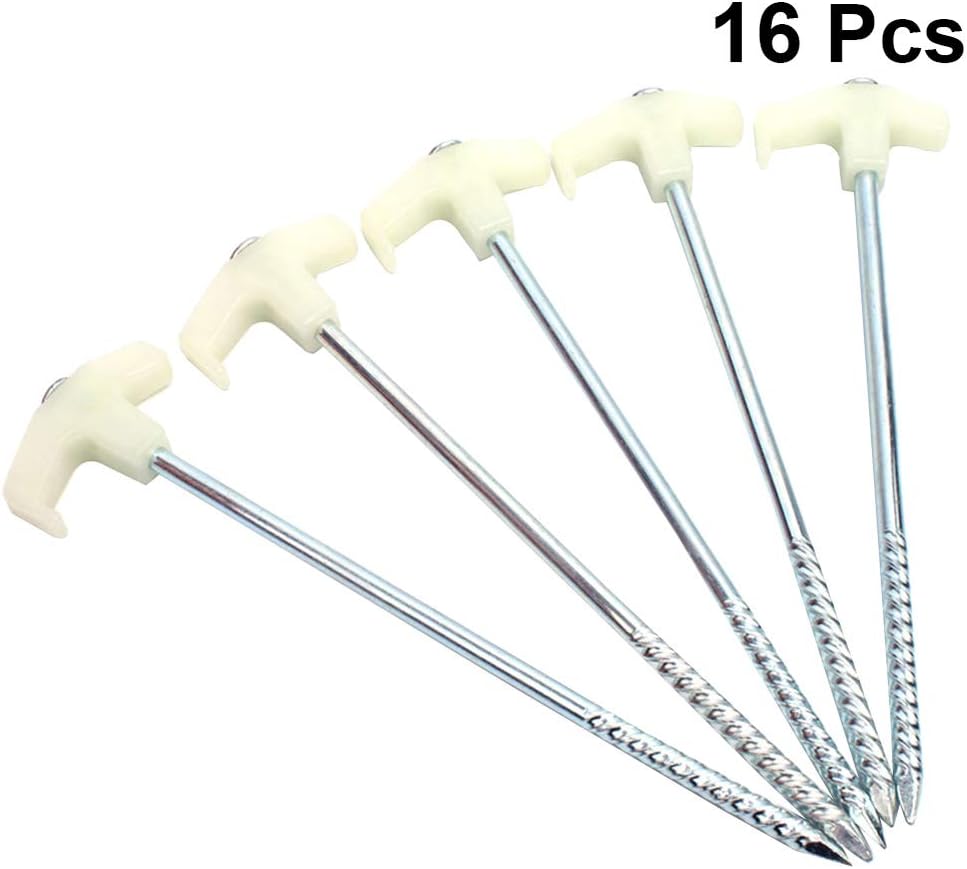 BESPORTBLE 16 Stück Metallzeltheringe 25Cm Campingzeltpfähle