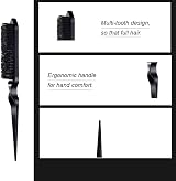 Aeuezxx 3 Pieces Hair Styling Comb Set Black Double Sided Edge Brush view 3