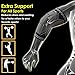 BLITZU Elbow Brace (1 Pair) for Men & Women - Compression Sleeves Support for Tendonitis, Tennis Elbow, Golf Elbow, Arthritis Treatment, Gym Workout, Weightlifting, Pain Relief, & Recovery BLACK M