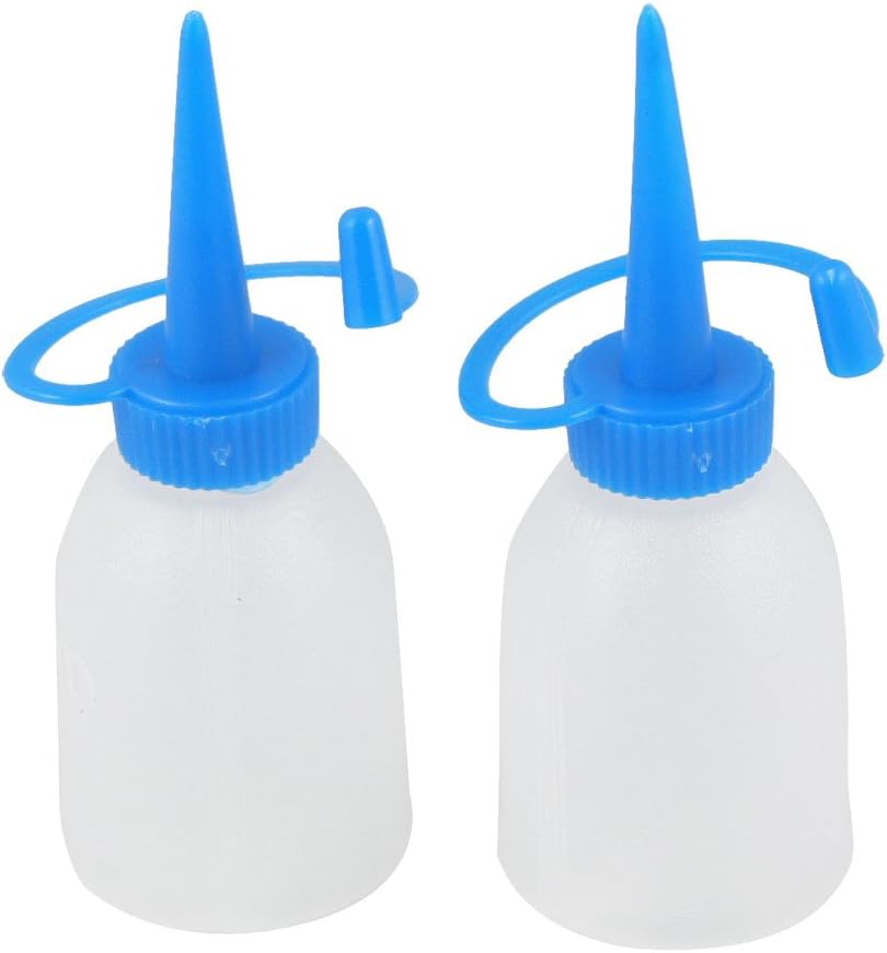 uxcell Plastic Sewing Machine Oil Bottles 30ml 2 Pcs Clear White