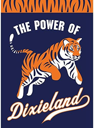 The Power Of Dixieland Tiger Navy And Orange Stripes 13 x 18 Small Garden Flag