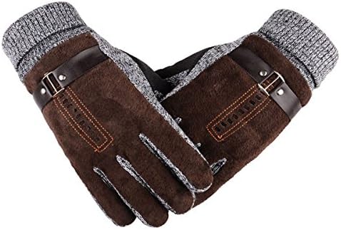 Waterproof Men's Women' Winter Ski Warm Gloves Motorcycle Driving Gloves Mittens (Coffee)