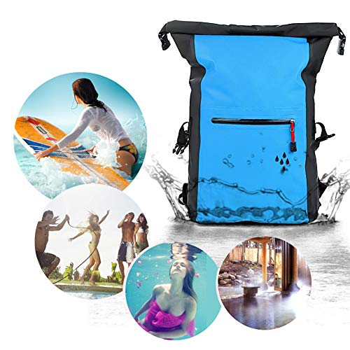 Dry-Bags-Waterproof-BackpackAMASENG-25L-Dry-Backpack-500D-PVC-Heavy-Duty-Roll-Top-Closure-with-Zipper-Pocket-IPX8-Waterproof-Phone-CaseDry-Sacks-Blue