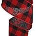Wired Red Fabric Lumberjack Buffalo Plaid Ribbon, 2.5