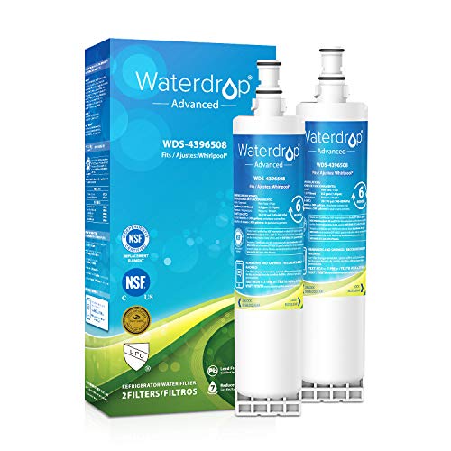 Waterdrop 4396508 NSF 53&42 Certified Refrigerator Water Filter, Compatible with Whirlpool 4396508, 4396510, 4392857, Kenmore 46-9010, NLC240V, EveryDrop Filter 5, EDR5RXD1, PUR W10186668, Pack of 2