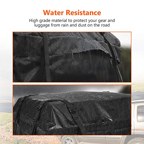 Adakiit Car Roof Cargo Carriers,Water Resistant Soft Rooftop Travel Cargo Bag Box Storage Luggage,Best for Road Traveling, Universal Roof Bag for Cars, Vans, SUVs(15 Cubic Feet) - Thumbnail 7