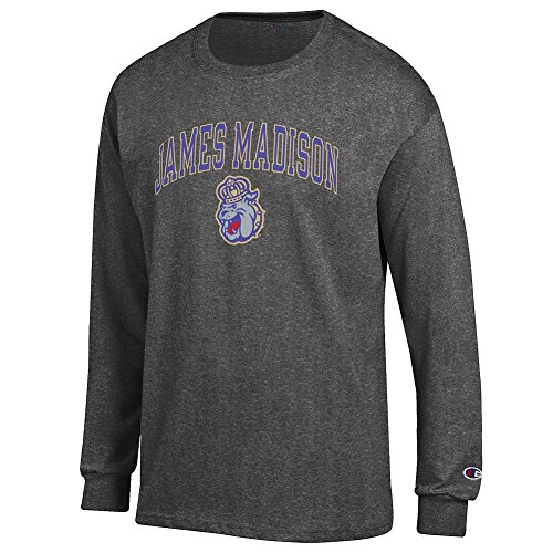 Elite Fan Shop James Madison Dukes Long Sleeve Tshirt Varsity Charcoal - M