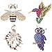 Geyoga 4 Pieces Women's Brooches Set Crystal Rhinestone Brooches Vintage Wedding Brooches for Banquet Wedding Daily Supplies (Style Set 1)