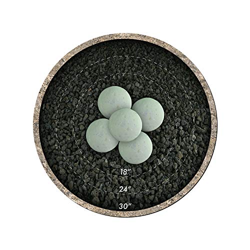 Hollow Ceramic Fire Balls | Set of 5 | Modern Accessory for Indoor and Outdoor Fire Pits or Fireplaces - Brushed Concrete Look | Pewter Gray, 6 Inch - Thumbnail 2