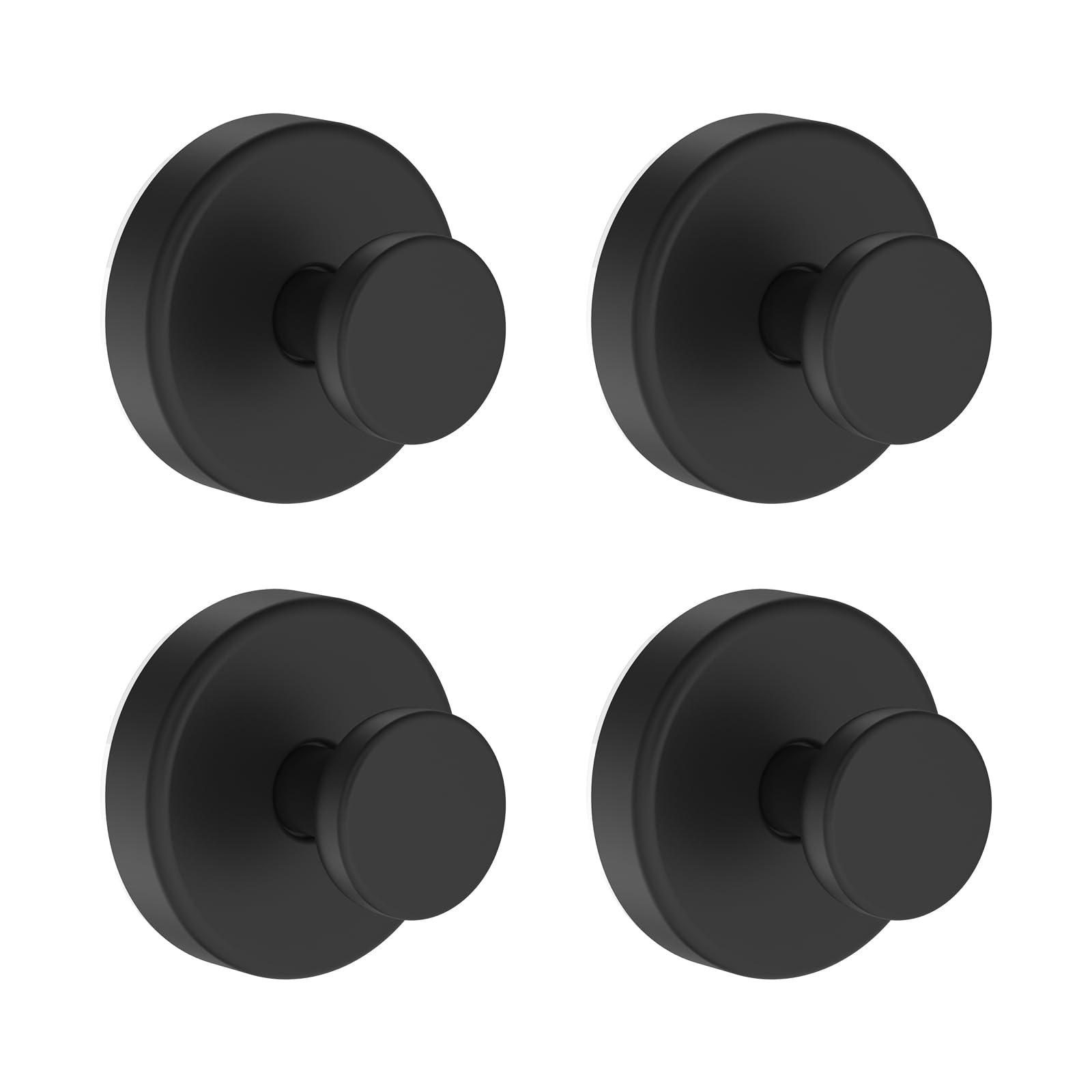 Suction Cup Hooks for Shower, Removable Towel Hooks for Bathroom Window Glass Door Wall, Bath Robe Looafh Hook for Hanging - 4 Pack, Black