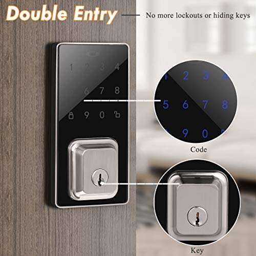 Probrico Smart Deadbolt Touchscreen Keypad Lock, Keyless Electronic