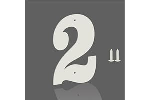 MONLYEY 3" 4" 5" 6" 8" 10" White House Numbers, Modern Metal Address Letters and Numbers for Outside Signs, Outdoor Mailbox Numbers, for Door, Apartment, Office, Home Use (5", 2)