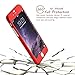 IPAKY All-Round Protective Slim Case Cover with Tempered Glass Screen Protector Skin for Apple iPhone 6/6S Plus 5.5'' (Red)