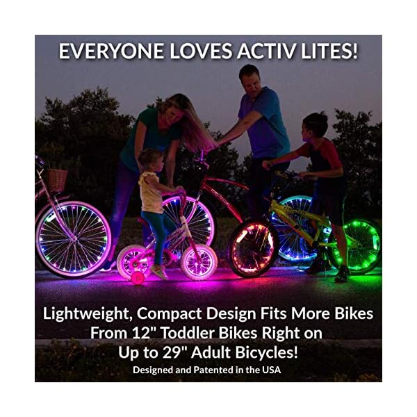 Activ Life Bike Wheel Lights (1 Pack for 1 Wheel, Blue), LED Bicycle